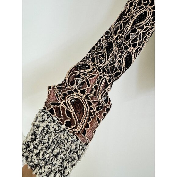 Size Small BKE Boutique Buckle Lace Sleeves Sweater Chunky Knit Soft Metallic - Picture 4 of 6